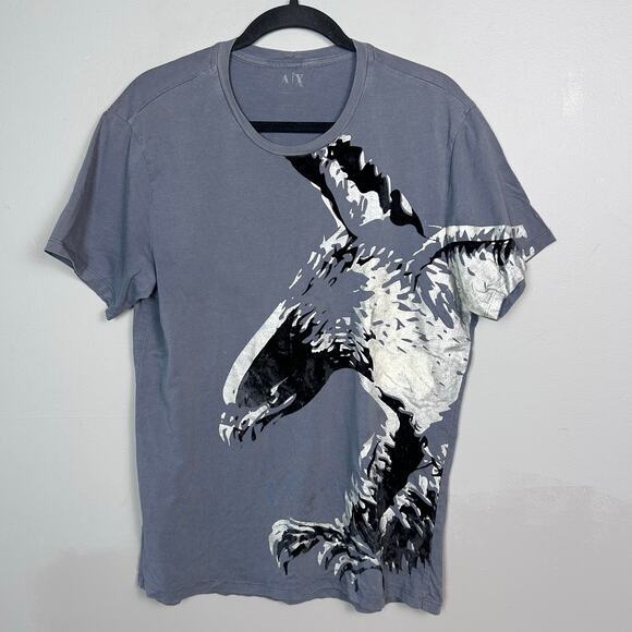 Armani Exchange Men's Graphic T-Shirt Size Large velvet Eagle rocker metal‎ y2k - Picture 1 of 7